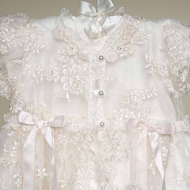 Christening Gown Baby Girl Lace Toddler Dress for Age 3-24 Months