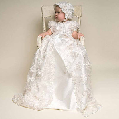 Christening Gown Baby Girl Lace Toddler Dress for Age 3-24 Months