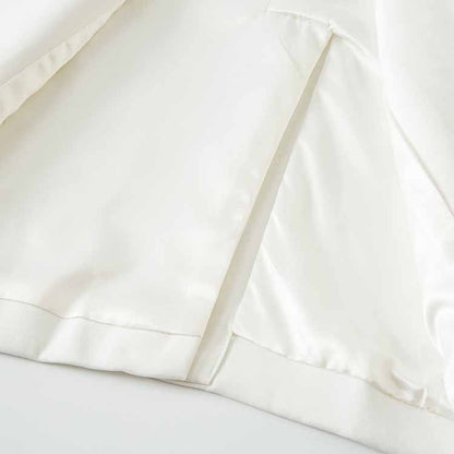 Womens One Button White Blazer V-Neck Long Sleeve Blazer