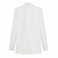 Womens One Button White Blazer V-Neck Long Sleeve Blazer