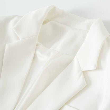 Womens One Button White Blazer V-Neck Long Sleeve Blazer