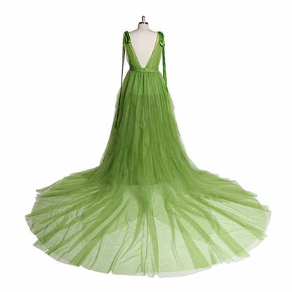 Long Gown Flared Sleeveless Maxi Maternity Dress