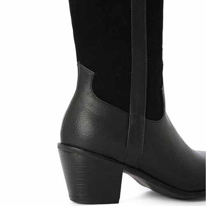 Fashion Western Boots Women Pull-On Knee High Booties