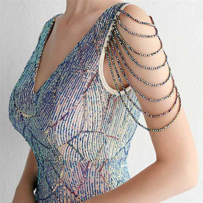 Sleeveless V Neck High-Low Design Women’s Formal Dresses for Special Occasions