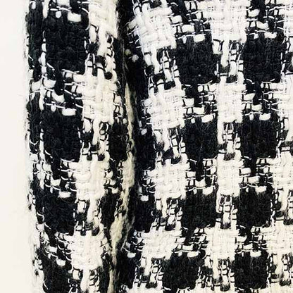 Women's double breasted black and white houndstooth blazer jacket