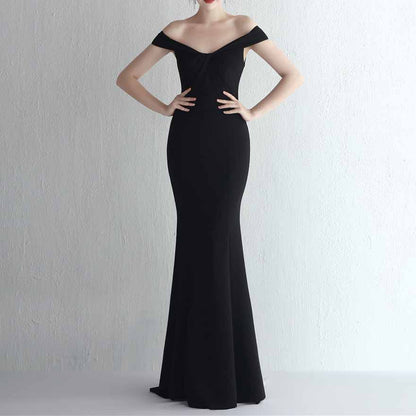 Off the shoulder formal event prom dress women evening ball dress
