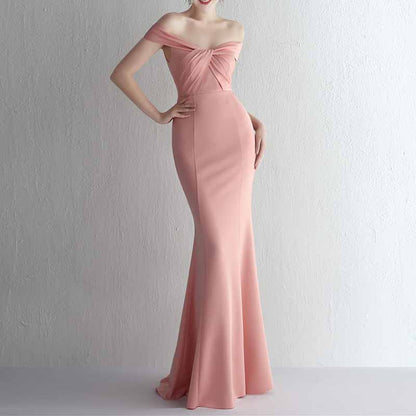 Off the shoulder formal event prom dress women evening ball dress