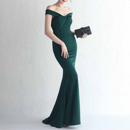 Off the shoulder formal event prom dress women evening ball dress