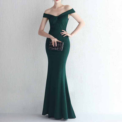 Off the shoulder formal event prom dress women evening ball dress