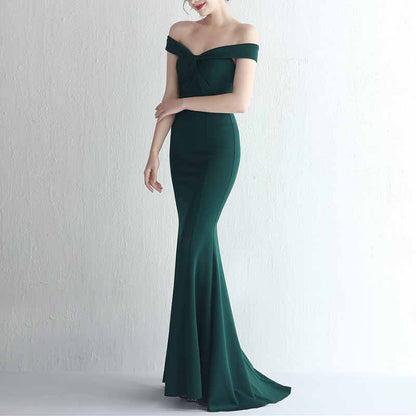 Off the shoulder formal event prom dress women evening ball dress