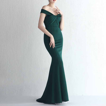Off the shoulder formal event prom dress women evening ball dress