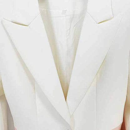 Women's Colorblocked Pantsuit Two Piece White Troubles Set