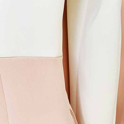 Women's Colorblocked Pantsuit Two Piece White Troubles Set