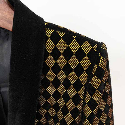 Women's jacket Luxury Heavy Work Beaded Diamond collar velvet blazer coat