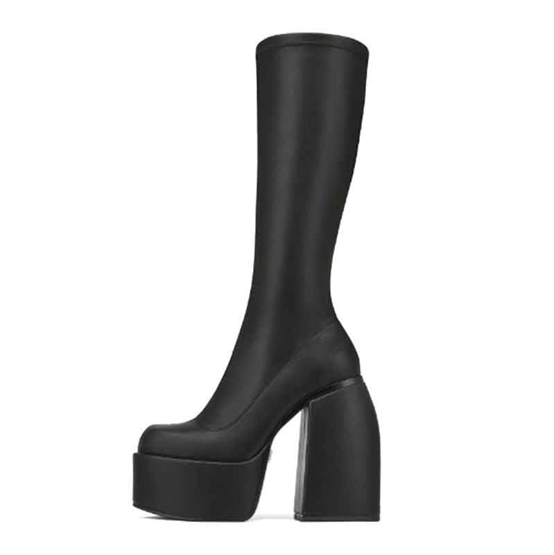 Wide Fit Mid Heel Sock Knee Boots – SD Dresscode & Fashiontrends