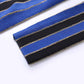 Women's long sleeve knit mini dress blue striped elegant dress