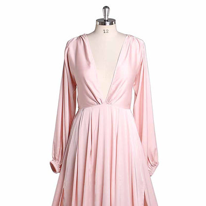 Long Gown Flared Long Sleeve Maxi Maternity Dress