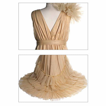 Maternity Mesh Flower Dress Sleeveless Gown