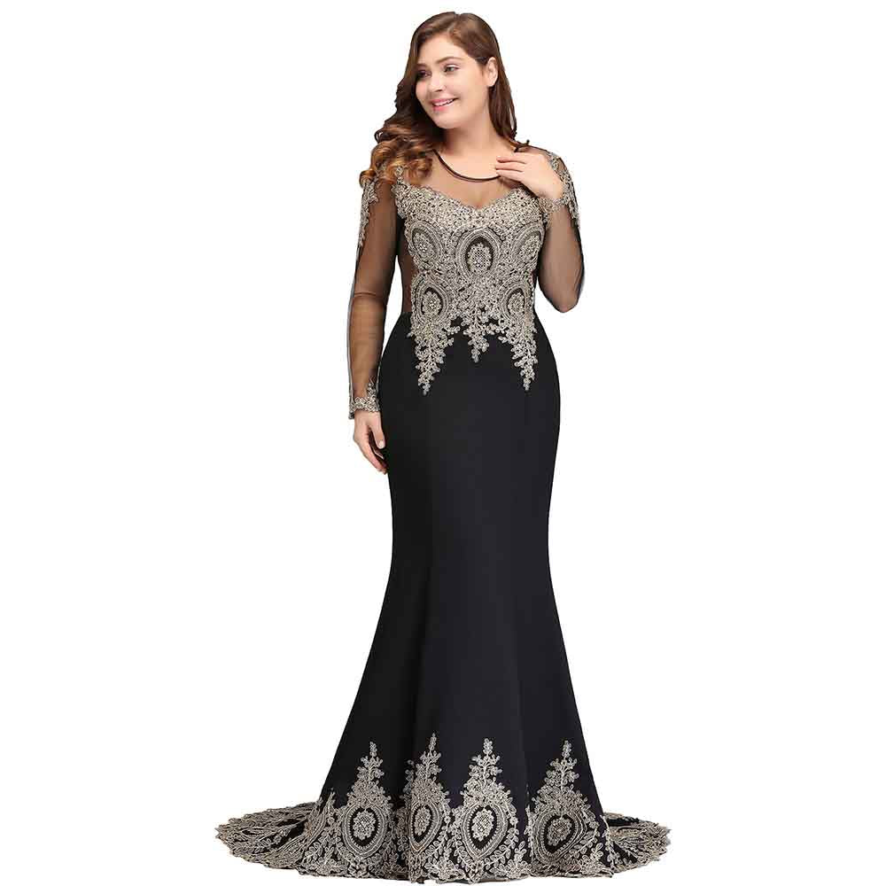 Wedding Crystals Beaded Lace Mermaid Evening Dress for Women Formal Gowns