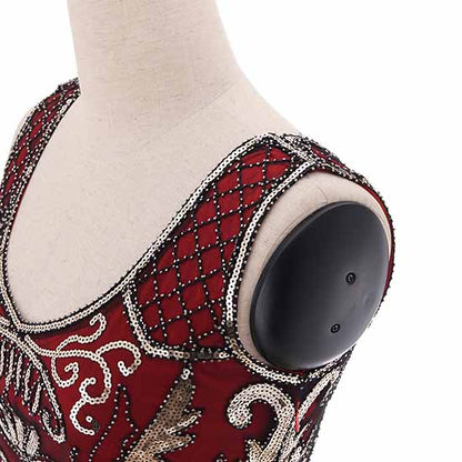 Women's Flapper Dresses 1920s V Neck Beaded Fringed Great Gatsby Dress