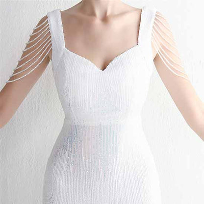 Women's Sexy Bodycon Sequin Gown Evening Dress with Slit