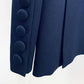 Navy Blue Two Piece Set Ladies Business Single Buttons Pants Formal Suit