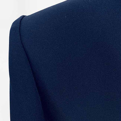 Navy Blue Two Piece Set Ladies Business Single Buttons Pants Formal Suit