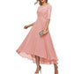 Women's Floral Lace 2/3 Sleeves Bridesmaid Dress Formal Maxi Dress