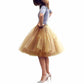 Lady's Princess Tutu Tulle Knee Length Skirt Underskirt