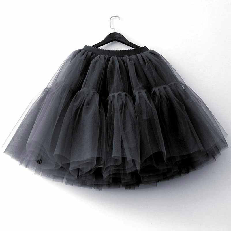 Lady's Princess Tutu Tulle Knee Length Skirt Underskirt