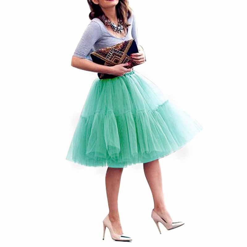 Lady's Princess Tutu Tulle Knee Length Skirt Underskirt