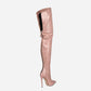 Sharp Leather Knee-high Boots Colors Over Knee Boot