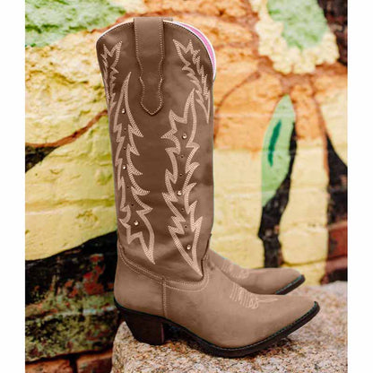 Women's Boots Cowboy Boots Mid Calf Boots Floral Embroidery Bootie