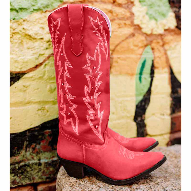 Women's Boots Cowboy Boots Mid Calf Boots Floral Embroidery Bootie
