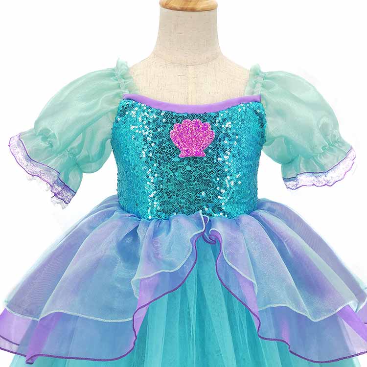 Little Girl Mermaid Dress Tutu Cosplay Party Dress