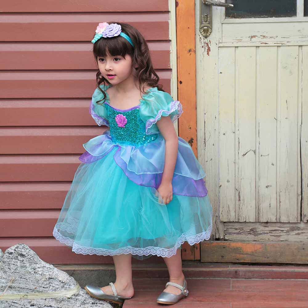 Little Girl Mermaid Dress Tutu Cosplay Party Dress