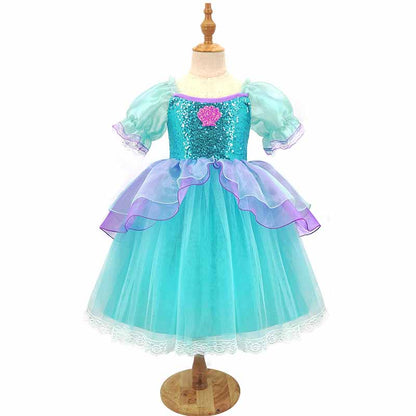 Little Girl Mermaid Dress Tutu Cosplay Party Dress