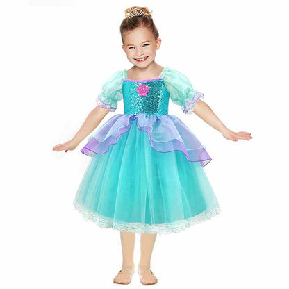 Little Girl Mermaid Dress Tutu Cosplay Party Dress