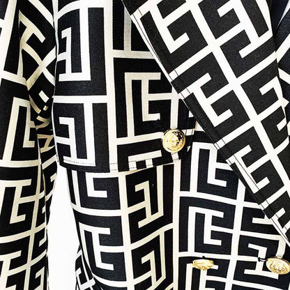 Women's Geometric Trench Coats Monogrammed Trench Coat In Black