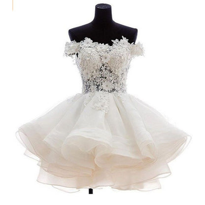 Women's Tulle Mini Cocktail Party Dress Short Prom Gown