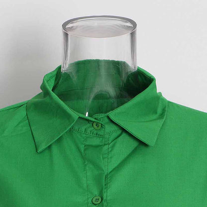 Women Bubble Sleeve Waistband Shirt Top