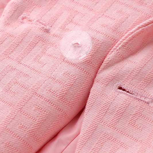 Women's Double Breasted Lion Buttons Pink Blazer Jacket
