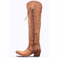 Women's Western Boots Knee High Boots Lace Up Embroidered Boot