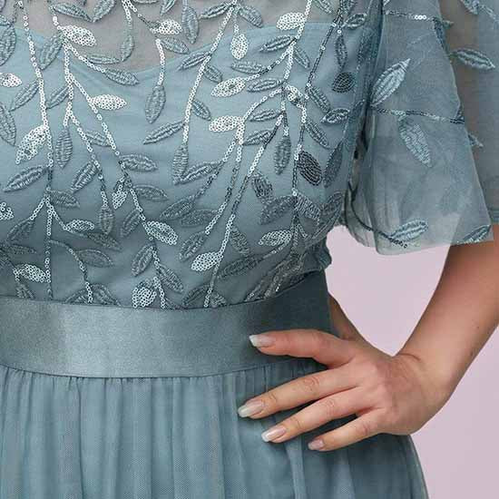 Women's A-Line Empire Waist Embroidery Evening Prom Dress