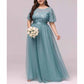 Women's A-Line Empire Waist Embroidery Evening Prom Dress
