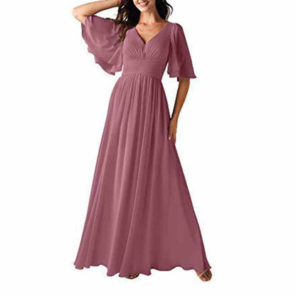 Women's Elegant V-Neck Formal Evening Dresses Bridesmaid dress