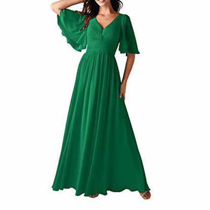 Women's Elegant V-Neck Formal Evening Dresses Bridesmaid dress