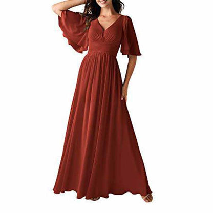 Women's Elegant V-Neck Formal Evening Dresses Bridesmaid dress