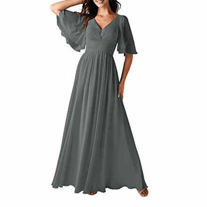 Women's Elegant V-Neck Formal Evening Dresses Bridesmaid dress