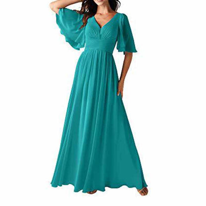 Women's Elegant V-Neck Formal Evening Dresses Bridesmaid dress